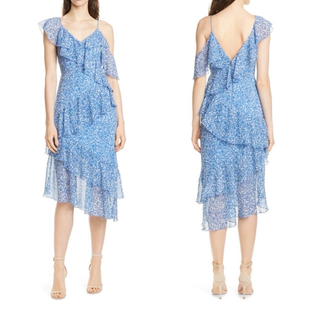 NWT Alice + Olivia Olympia Cornflower Ruffle‎ Dress Size 2